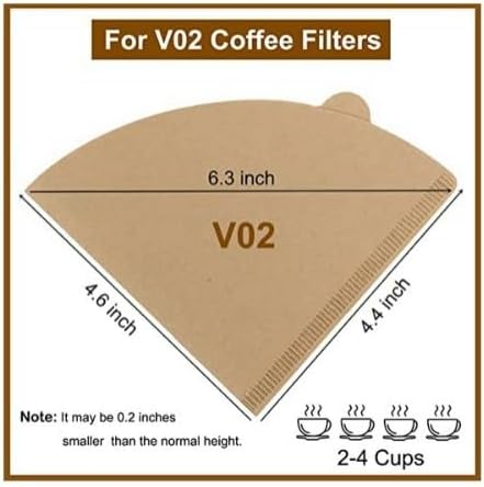 Miniatura 8 de Filtros de café de papel V60 de un solo uso para verter sobre cono, tamaño 02, natural, 100 unidades