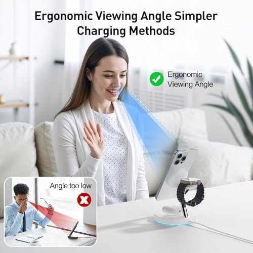 2025 3 in 1 Charging Station Compatible with Mag-Safe Charger Wireless Charger S - Photo 17 sur 37
