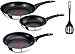 Produktbild Tefal B12506 Jamie Oliver Pfannenset 4 TLG, Pfannenwender, Induktion Pfanne 20 cm,26 cm und 28 cm, Bratpfanne Induktionsherd geeignet, hitzebeständige Griffe mit Silikon Ummantelung