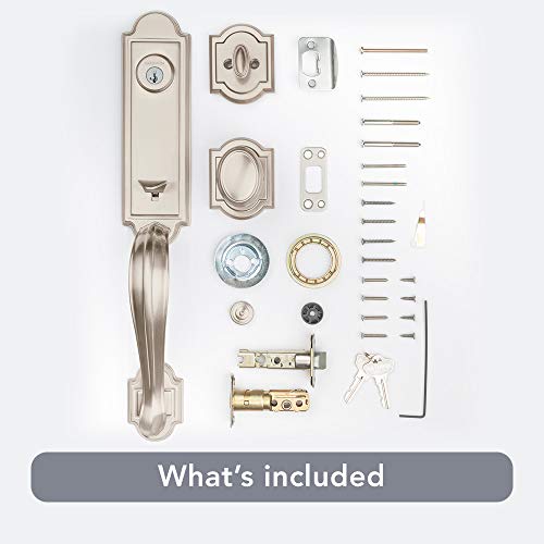 Baldwin Avendale, Front Entry Handleset With Interior Knob, Featuring Smartkey Deadbolt Re-Key Technology And Microban Protection, In Satin Nickel #TOP7