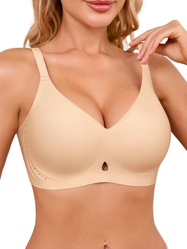 Wireless Jelly Bras for Women with Support - S-3XL Seamless Bra No Underwire Full Coverage Comfort T-Shirt Bralette
