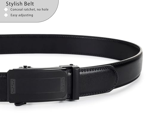 Image of WAYLIT Mens Casual-Leather-Belt Classic-Adjustable Genuine-Leather Belts