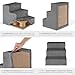 tectake® Hundetreppe oder Katzentreppe, Haustiertreppe, Einstiegshilfe mit waschbarem Bezug, extra Flache Treppenstufen, Tiertreppe für Sofa, Bett oder Auto (grau, 37 x 45 x 34,5 cm, 3)
