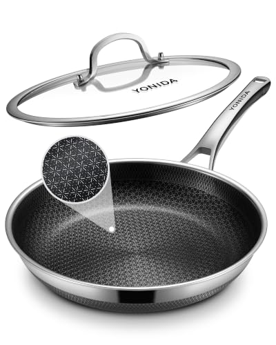 Yonida Nonstick Frying Pans 12 Inch Commercial Baking Pan Skillet with Lid