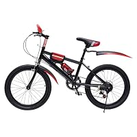 VTT Enfant TaNeHaKi 20 Pouces – Cadre Acier Carbone, 7 Vitesses, Freins étrier Et Rétro – Pour Filles Et Garçons De 1,30 à 1,50 M – Noir/rouge, Pneus Tout-terrain