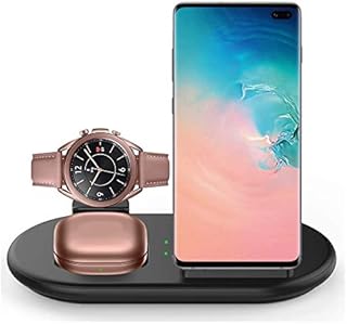 Wireless Charging Station, 3 in 1 Wireless Charger for Samsung Galaxy S22/S21, Galaxy Watch 3/1/Active 3/2/1/Buds, Fast Charging Dock Compatible with iPhone 14/13/12 Pro Max/Airpods(Black)