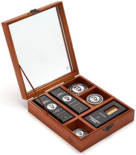 Percy Nobleman's Ultimate Grooming Box, A Men's Gift Set and Beard Grooming Kit, Contains - Beard Oil, Beard Wash, Moustache Wax, Beard Balm, Gentleman's Styling Wax, Beard Comb and Beard Scissors