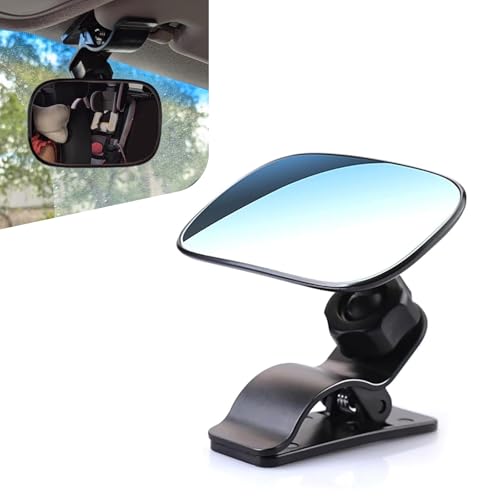 Image of Car Interior Rearview Mirror, 360 Rotation Wide-Angle Convex Clip-on Mirror, Universal Automotive Essentials, Suitable for Observing Children in the Rear