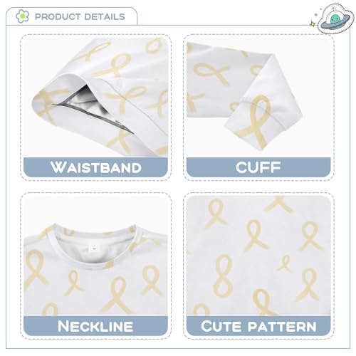 JUNZAN Yellow Awareness Ribbon Pattern Big Boys Hoodie Sweatshirt Long Sleeve Outerwear for Kids Athletic 4T3