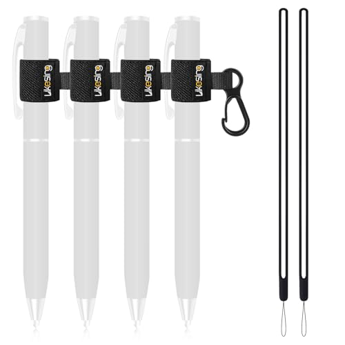 Porte-stylo suspendu élastique noir anti-perte avec tour de cou