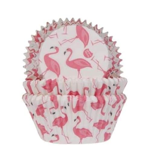 House of Marie 50 Muffinförmchen Flamingo | Aloha | Sommer | aus Papier |