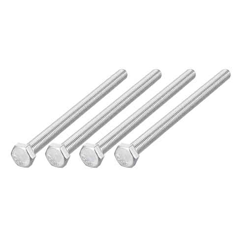 Image of METALLIXITY Hex Bolts (M8-1.25x120mm) 4Pcs, 304 Stainless Steel Coarse Fully Threaded Hex Head Screw Bolt Machine Screws - for Furniture Repair, Silver