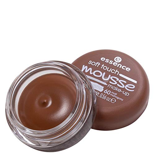 essence Soft Touch mousse make-up, Make Up, Foundation, n.º 60 mate caoba, marrón, para pieles mixtas, para pieles con impuras, mate, vegano, sin perfume, sin alcohol (16 g)