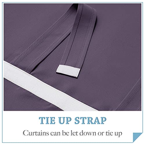 RYB HOME Door Window Curtain 69 inch - Privacy Room Darkening Window Curtains for Patio/Front/Tricia/French Door Sidelight, W26 x L69 inch, 1 Panel, Grayish Purple