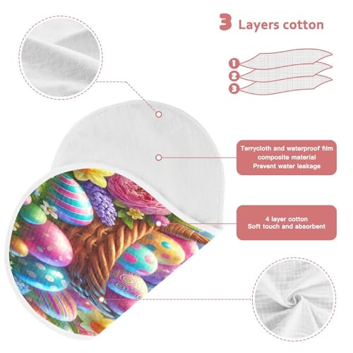 Easter Egg Flowers Baby Burp Cloths Burp Cloth Rags Cotton Burp Clothes Absorbent Muslin Burp Cloths Soft for Boy Newborn Girl Unisex 1 Pack 22x11 Inches3
