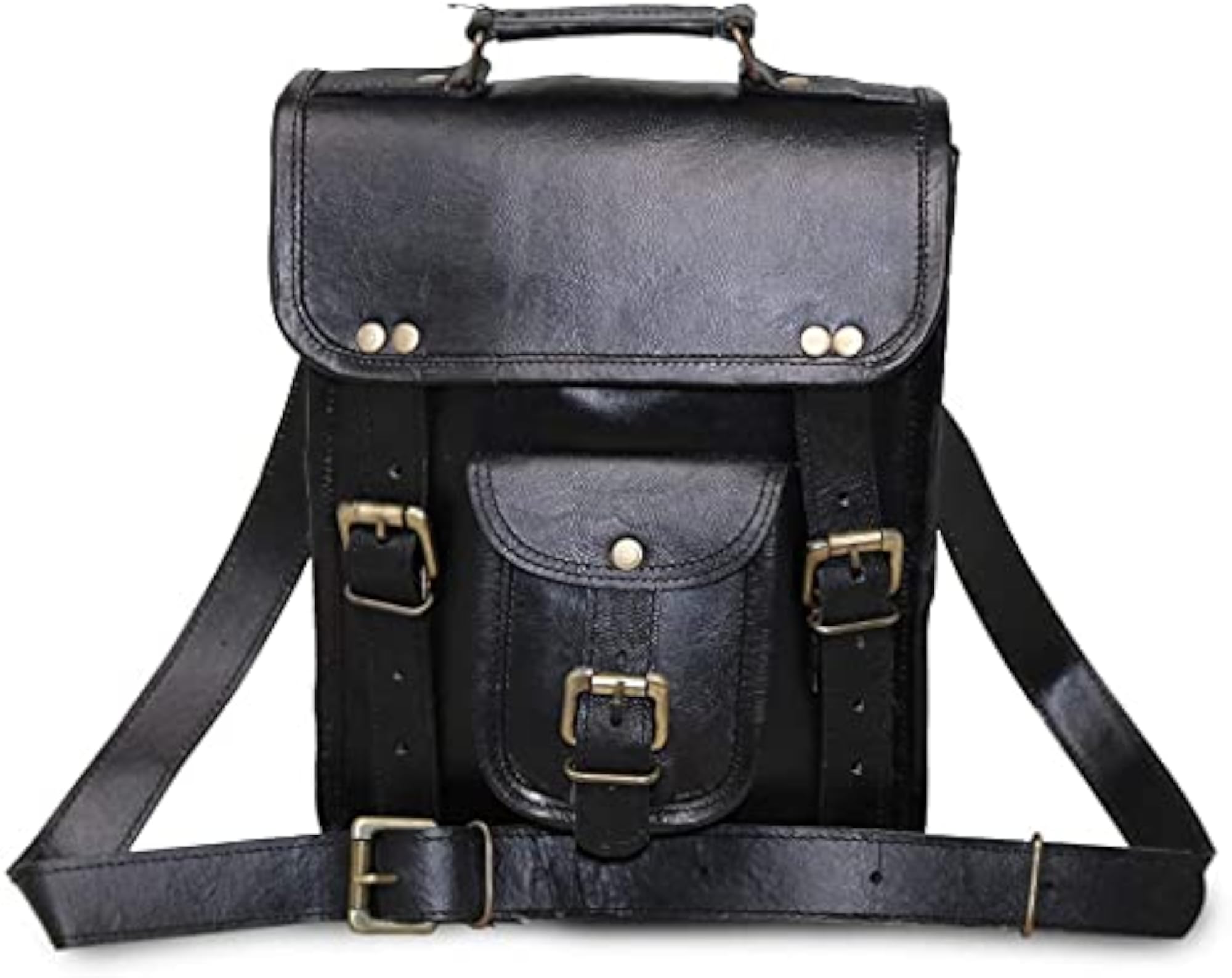 Small Leather Messenger Bag Cross Body Vintage Style