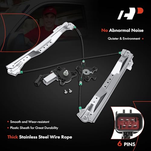 A-Premium Front Passenger Side Power Window Regulator and Motor Assembly Fit for Dodge Grand Caravan 2008-2020, Chrysler Town & Country 2008-2016, Ram C/V 2012-2015, with 6-Pin Plug Motor by A-Premium - Image 5