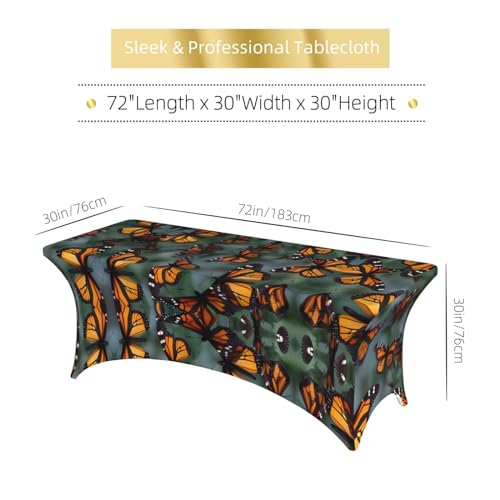 Nappe en élasthanne imprimé papillon monarque pour buffet chic