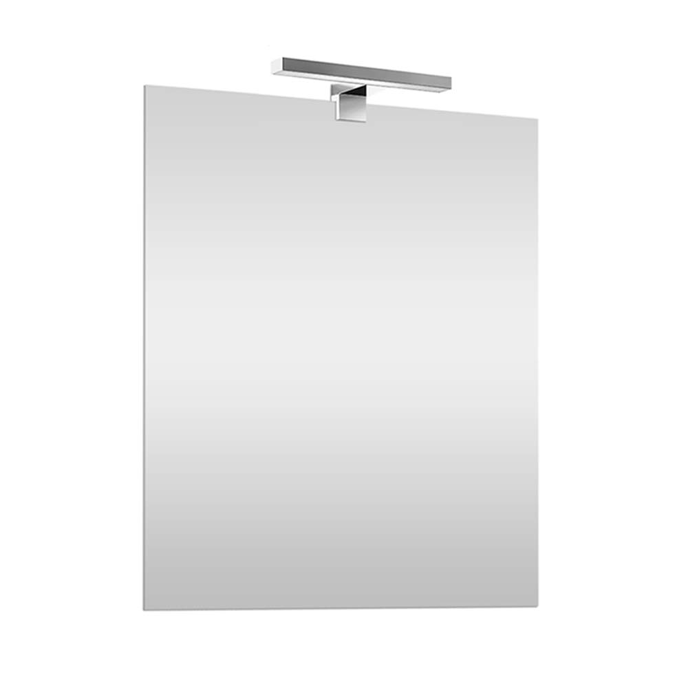 Inbagno Specchio con Lampada LED Reversibile  COMPLETA di luce LED cromata da 30 cm a risparmio energetico (Luce Naturale  50x60 Reversibile)