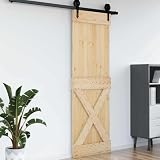 Kaloriko Tür NARVIK Natur Massivkiefer 70 x 210 cm Innenzimmertür Holztür mit schlichtem Design und leichter Montage für Raumteiler und Renovierung
