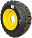 HORSESHOE (4-Pack) 10-16.5 16PR R-4 Heavy Duty LRH Tires mounted on 16.5x8.25 8LugsX8 Yellow(NE) Rims w/Brass Valve Stem & Stem Protector fits Bobcat JD New Holland 10X16.5 16.5-8.25 (4)