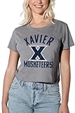 Campus Lab Xavier University Large Women's Crop Top T-Shirt, Athletic Heather, Small