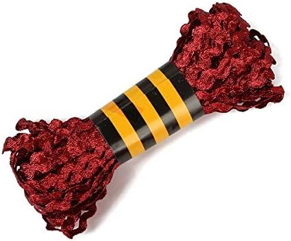 Miniatura 4 de Jammas 15 yardaslote hermoso metálico brillante RIC Rac cinta Zig Zag recortar cintas de encaje hilos hilos DIY material hecho a mano - (color azul)