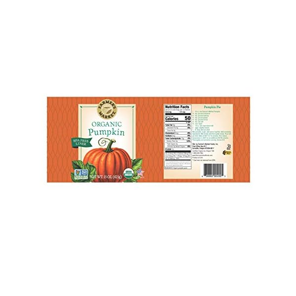 Farmers-Market-Foods-Canned-Organic-Pumpkin-Puree-15-Ounce-Pack-of-12 Farmer's Market Foods Canned Organic Pumpkin Puree, 15 Ounce (Pack of 12)