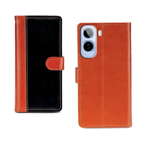Image of amazon basics Vivo T5 Pro 5G Flip Cover | Card Pockets Wallet & Stand | Flip Cover for Vivo T5 Pro 5G (Beige and Black)