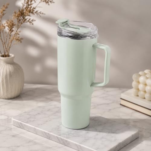 Image of BISA Luxury Hydration Tumbler with Straw & Handle | Large Capacity Reusable Drinking Mug | Ideal for, Juice, Water & Cold Drinks Green