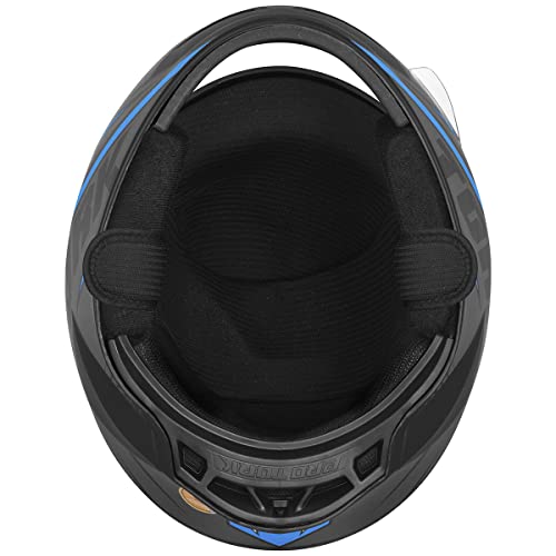Capacete Moto R8 Pro Tork Fechado 60 Preto/Azul Claro Viseira Fumê