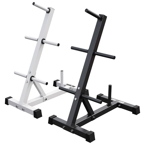 GORILLA SPORTS® Hantelscheibenständer - 6 Scheibenaufnahmen, für Ø 30 mm Gewichtsscheiben, bis 200 kg Belastbar, aus Stahl, Schwarz/Weiß - Scheibenständer, Hantelständer, Hantelablage, Hantelbaum, Gym GORILLA SPORTS® Hantelscheibenständer - 6 Scheibenaufnahmen, für Ø 30 mm Gewichtsscheiben, bis 200 kg Belastbar, aus Stahl, Schwarz/Weiß - Scheibenständer, Hantelständer, Hantelablage, Hantelbaum, Gym