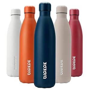 BJPKPK Insulated Water Bottles -17oz/500ml -Stainless Steel Water bottles,Sports water bottles Keep cold for 24 Hours and hot for 12 Hours,BPA Free kids water bottles for School-Navy blue