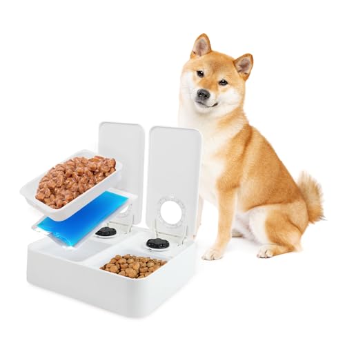 LEEJARD 2x 7L Futterautomat Set - Höhenverstellbar Für Große Hunde