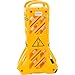 Global Industrial 12'L Extendable Mobile Barrier with Reflective Stripes, Yellow