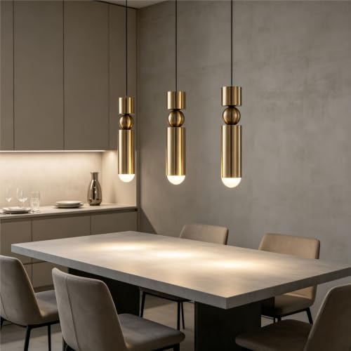 Lámpara colgante dorada para iluminar y decorar dormitorios 3