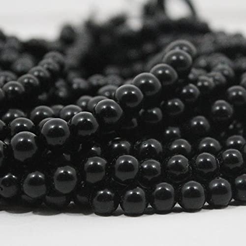 Perles onyx noir véritable authentique de 8mm pour la haute joaillerie