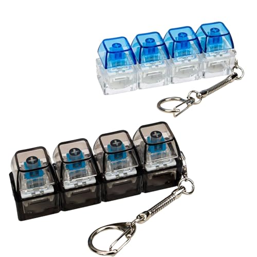 Image of RAYNERS 4in1 Keyboard Fidget Toy | LED Bass & Loud Clicker Stress Relief Keychain | Detachable Mechanical Switches, ASMR Sound, Anxiety Reliever Gadget | Office Desk Toy (AnyColor, Pack of 1)