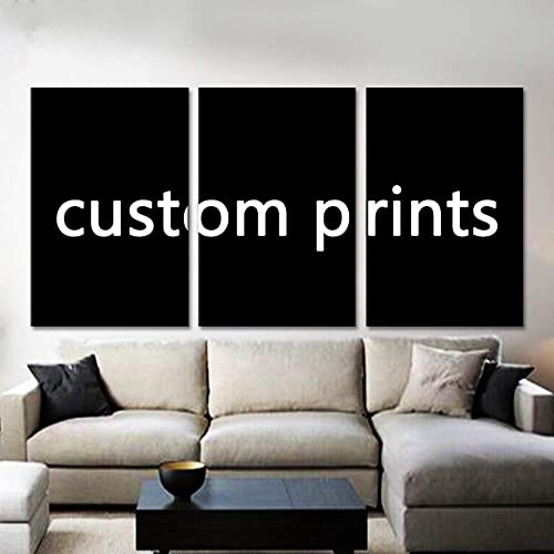 Custom Canvas Prints with Your Photos 3 Panels,custom Canvas Wall Art 3 Piece,Canvas Wall Art for Living Room, for Wedding,Baby,Pet, Family,Christmas Home Decoration-Canvas Painting Wood Inner Frame