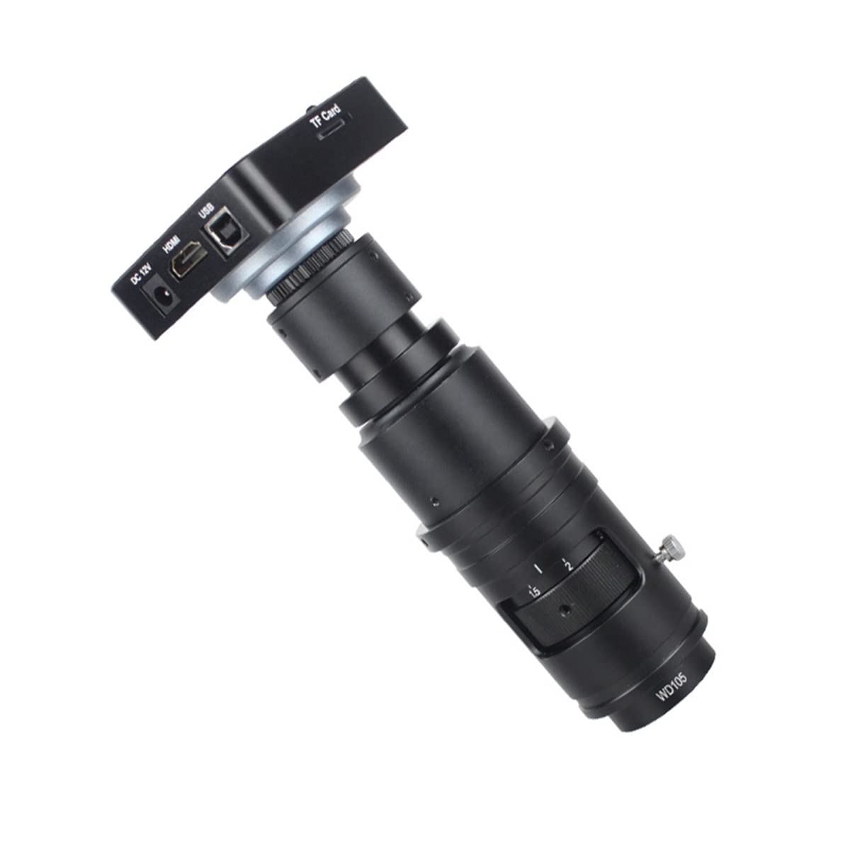 Microscope Monocular Video Microscope Zoom C-Mount Lens Continuous Zoom(180X Lens 38MP)