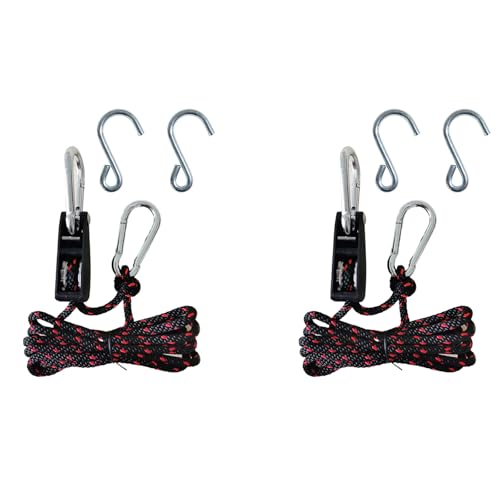 Image of Rope Tie Downs, 1 /4 inch 12FT Adjustable Ratchet Straps 2Pack