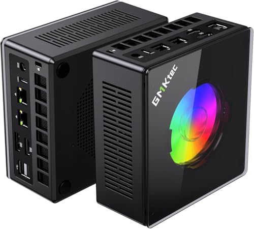 GMKtec Ryzen 9 Gaming Mini PC, K11 R9 8945HS (8C/16T, bis zu 5,2 GHz), 32GB DDR5 RAM, 2TB NVME SSD Mini Computer, Oculink, Dual-Port 2,5GbE LAN, HDMI/DisplayPort/USB4×2