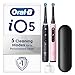 Oral-B iO5 2x Electric Toothbrushes For Adults, 2 Handles, 2 Toothbrush Heads & 1 Travel Case, 5 Modes, Teeth Whitening, UK 2 Pin Plug, Black & Pink