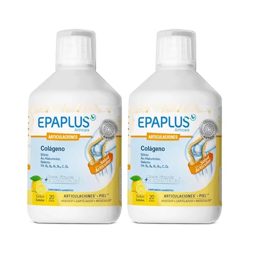 EPAPLUS Articulaciones - Pack 2 Unidades de 500ml (1000 ml total)- 40 días - Colágeno Líquido Sabor Limón
