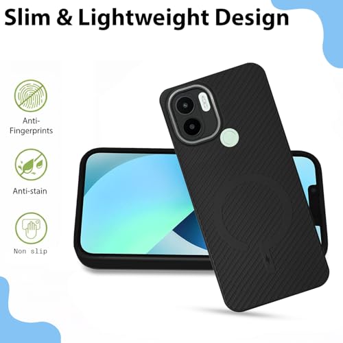 Image of LIRAMARK Rugged Carbon Fibre TPU Armor Silicone Back Cover Case for Redmi A2 Plus | A1 Plus | Poco C50 | Poco C51