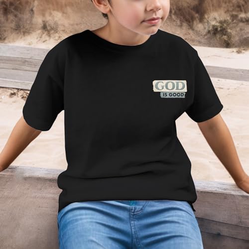 Image of KEEVICI Boys God is Good Shirt Christian Faith Shirts for Kids Jesus Beach Palm Tree Hawaiian Tshirt Graphic Tees Cotton Tops