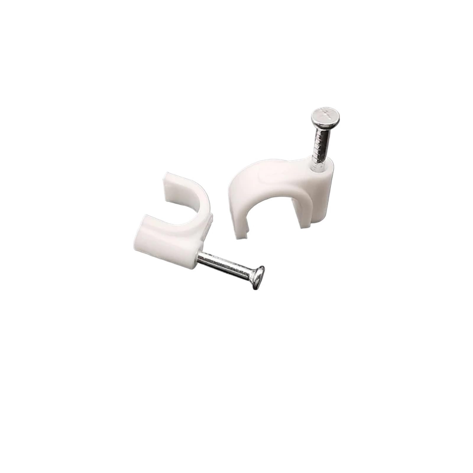 Lot de 500 serre-câbles ronds en plastique - 4/5/6/7 mm - Gestion en forme de C - Pour câbles électriques, supports de fil, pinces en acier, clous en acier fixés