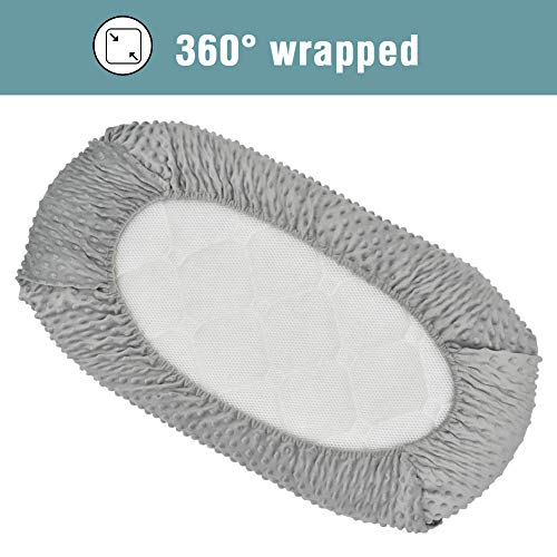Bassinet Sheets, Soft and Strechy Minky Bassinet Fitted Sheet, Bedside Sleeper Cover, Universal Sheets, Cradle Sheets for Bassinet Pad/Mattress (Gray)