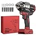 Cordless Impact Wrench 1/2 inch for Mil-waukee 18V Battery, 900Ft-lbs(1200N.m) High Torque Impact Driver, Brushless Impact Gun with 4-Mode Speed, 6 Sockets, LED Work Light (Battery NOT included)