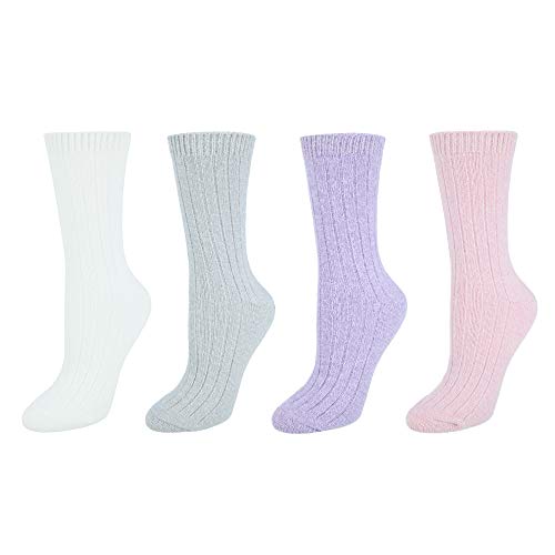 Snuggle Feet - Calcetines para mujer (4 unidades), color rosa